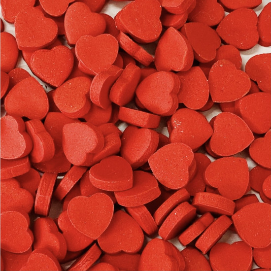 Coração Mini vermelho Cód.263vm (Pacote c/ 15g. Aprox 110 pçs Medidas 1cm)