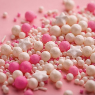 Sprinkles Pink Star White Cód.514 (Pacote c/ 50g)