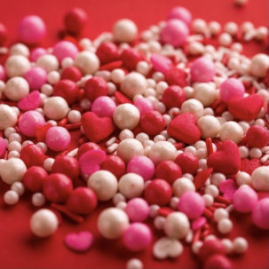 Sprinkles Love Red White Cód.528 (Pacote c/ 50g) Sprinkles Love Red White Cód.528 (Pacote c/ 50g)