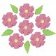 Margarida Pét. fechada Cód.610 (Pact. c/ 6 flores e 6 folhas. Medida 2,5cm x 2,5cm)