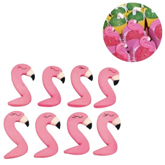Flamingos p/ doces Cód.605(Pacote c/ 08 Pçs. Medidas 2,5cm x 3cm)