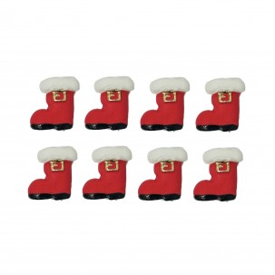 Natal Bota P Cód.073 (Pct. c/ 06 pçs. Med. 1,5cm x 1,5cm)