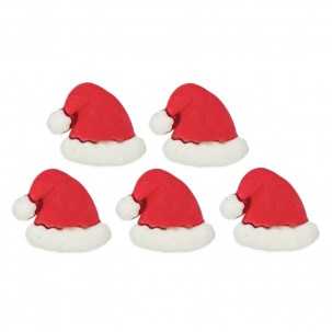Natal Gorro do Papai Noel Cód.362 (Pct. c/ 5 pçs. Med. 2,5cm x 2,5cm)