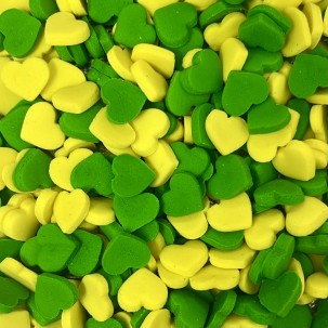 Coração Mini Brasil Cód.111 (Pacote c/ 15g. Aprox. 100 pçs. Medidas 1cm)