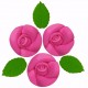 Rosa Artesanal G Cód.001 (Pct c/ 3 rosas e 3 folhas) 