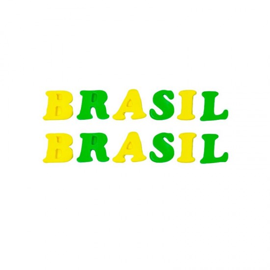Brasil P Cód.465 (Pacote c/ 12 letras. Medidas 1,5cm x 2cm)