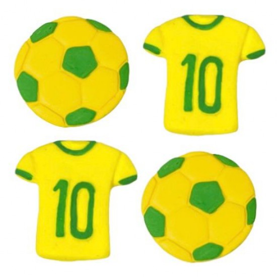 Camisa e Bola do Brasil Cód.112 (Pacote c/ 4 pçs. Medidas 2,5cm x 3,5cm)