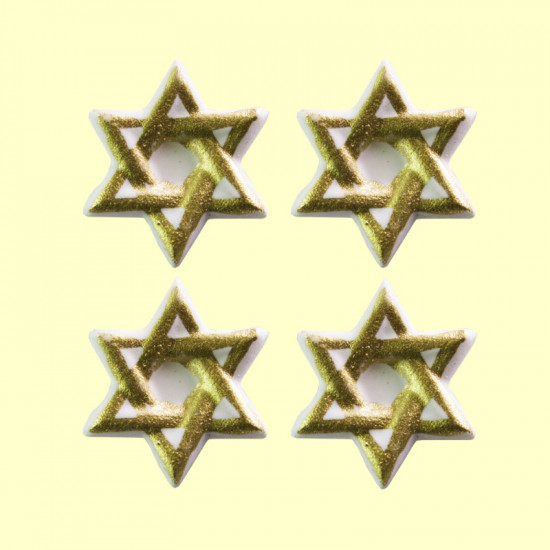 Estrela de Davi Cód.422 (Pacote c/ 4 pçs. Medida 3cm x 3cm)