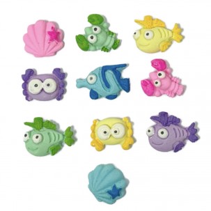 Fundo do Mar M Cód.732 (Pacote c/ 08 pçs. Medidas 1,5cm x 2,5cm)