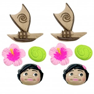 Moana  Cód.739 (Pacote c/ 04 pças. Medidas maior peça 4cm)