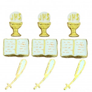 Kit batismo Cód. 432 (Pacote c/ 06 pçs. Medidas 2cm á 2,5cm)