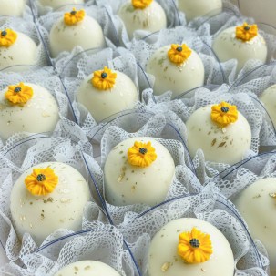 Girassol P Cód.498 (Pacote c/ 9 flores e 9 folhas. Medidas 1,2cm)