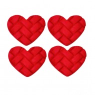 Coração Xadrez Cód.681 (Pacote c/ 4 pçs. Medidas 3cm x 2,5cm)