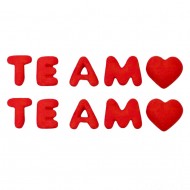 TE AMO Cód.629 (Pacote c/ 10pçs 2 conj. Te amo. Medidas 2cm x 1,5cm )