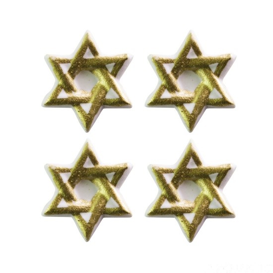 Estrela de Davi Cód.422 (Pacote c/ 4 pçs. Medida 3cm x 3cm)
