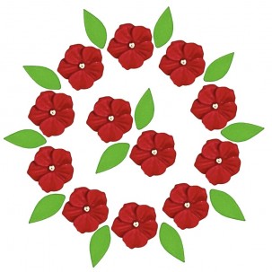 Violeta Mini Cód.309 (Pacote c/ 10 flores e 10 folhas. Medidas 1,3cm)