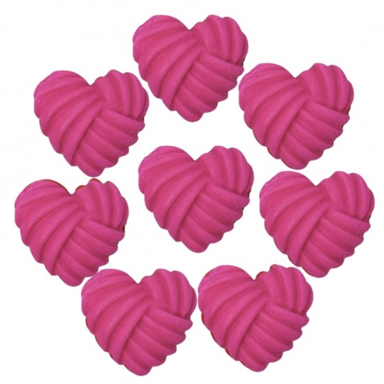 Coração Nó pink Cód.704pk (Pacote c/ 08 pçs. medidas 2cm x 2cm)