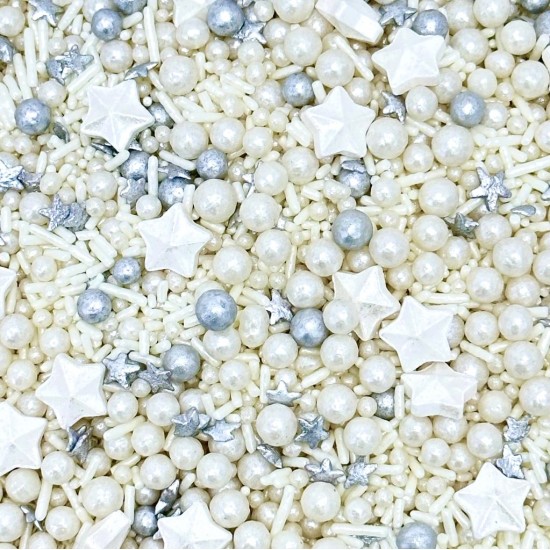 Sprinkles Silver Star White Cód.511 (Pacote c/ 50g)