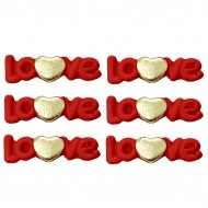 Love Cód.682 (Pacote c/ 6 pçs. medidas 3,5cm x 1cm)