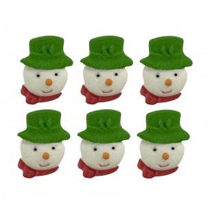 Natal Boneco de Neve Cód.081 (Pct. c/ 6 pçs. Med. 2cm x 2cm)