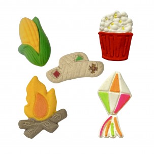 Kit Junino Cód.693 (Pacote c/ 5 pçs. Medidas 3cm á 3,5cm)