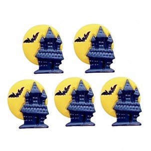 Castelo Assombrado Cód.709 (Pacote c/ 05 pçs. Medidas 2cm x 2cm)