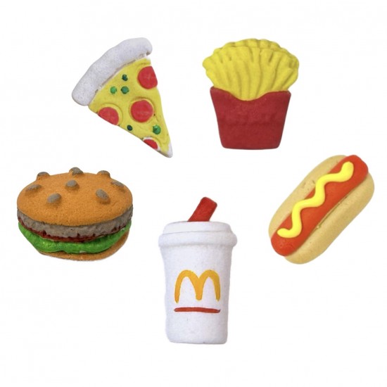 Kit Fast Food Cód.711 (Pct. c/ 05 pçs. Med. 2,5cm x 2cm)