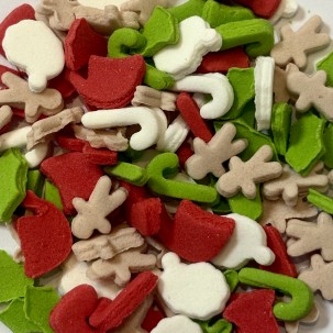 Mix Natal figuras Cód.745 (Pct. c/ 15g aprox 60 a 70 pçs. Med. 1cm x 1cm)