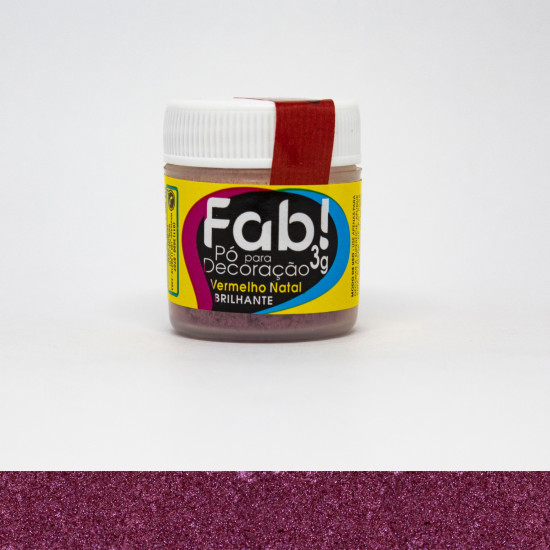 Pó Para Decoração Vermelho Natal 3g Fab! Pó Para Decoração Vermelho Natal 3g Fab!