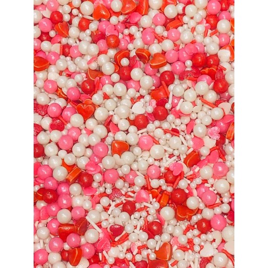 Sprinkles Vermelho, Bco, Rosa Amor Cód.528 (Pacote c/ 50g) Sprinkles Vermelho, Bco, Rosa Amor Cód.528 (Pacote c/ 50g)