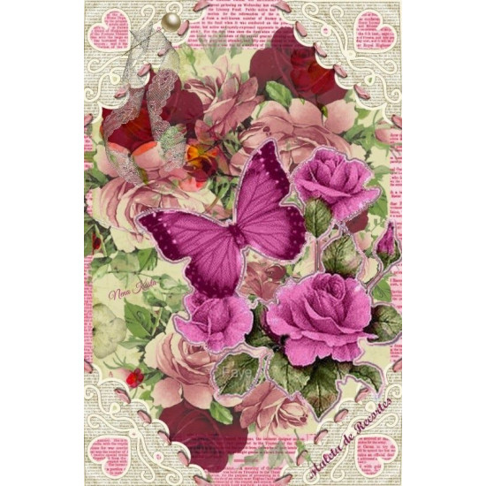 Papel de Arroz  FLORAL (FL045) TAM.A4