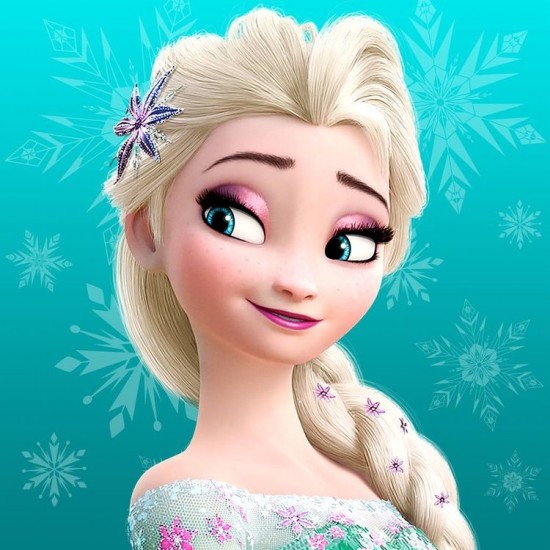 FACE PRINCESA ELSA - TEMA FROZEN - 20 CM - PAPEL ARROZ ESPECIAL