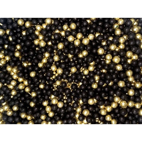 Sprinkles Preto e dourado Cód.513 (Pacote c/ 50g) Sprinkles Preto e dourado Cód.513 (Pacote c/ 50g)