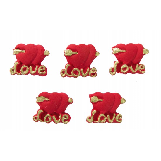 Coração Love Cód.382 (Pacote c/ 5 pçs) Coração Love Cód.382 (Pacote c/ 5 pçs)
