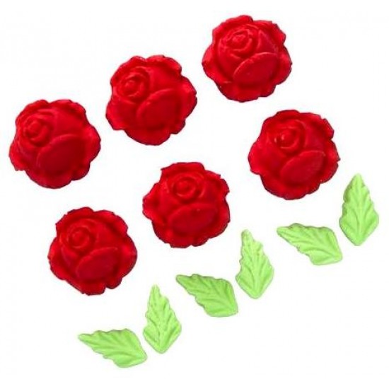 Flor deitada g Cód.236 (Pacote c/ 6 flores e 6 folhas) Flor deitada g Cód.236 (Pacote c/ 6 flores e 6 folhas)