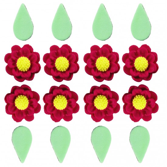 Flor Rubi Cód.450 (Pacote c/ 8 flores e 8 folhas. Medidas 2cm) Flor Rubi Cód.450 (Pacote c/ 8 flores e 8 folhas. Medidas 2cm)