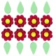 Flor Rubi Cód.450 (Pacote c/ 8 flores e 8 folhas. Medidas 2cm) Flor Rubi Cód.450 (Pacote c/ 8 flores e 8 folhas. Medidas 2cm)