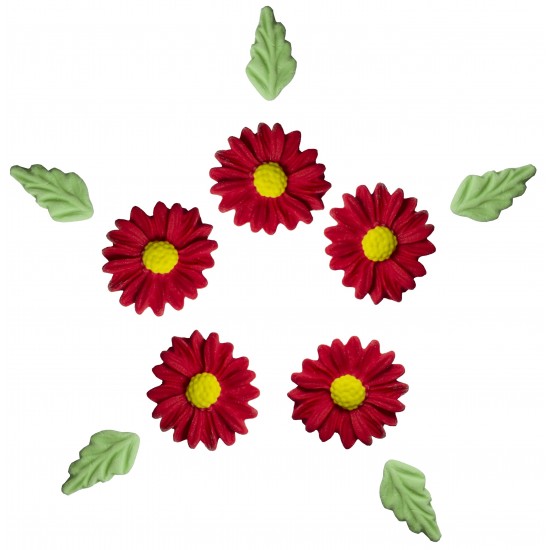 Marg. Mil Pétalas Cód.385 (Pacote c/ 6 flores e 6 folhas) Marg. Mil Pétalas Cód.385 (Pacote c/ 6 flores e 6 folhas)