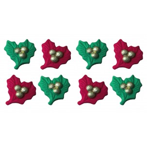 Natal Azevinho Dourado Cód:N391 (Pct c/ 8 pçs. Med. 1,5cm x 1,5cm)