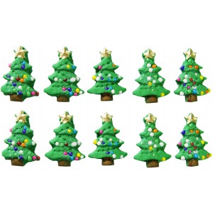 Natal Árvore P Cód:N080 (Pct. c/ 10 pçs. Med. 1,5cm x 2cm)